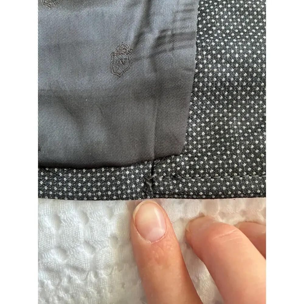 John Varvatos‎ USA Blazer Sport Coat 38R Wool Polka Dot Black Gray Half Lined